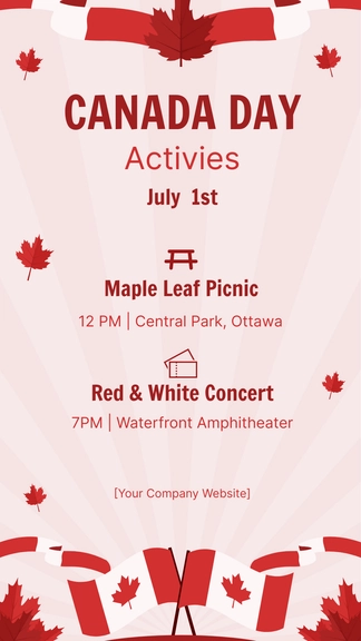 Free Canada Day Activities Template to Edit Online