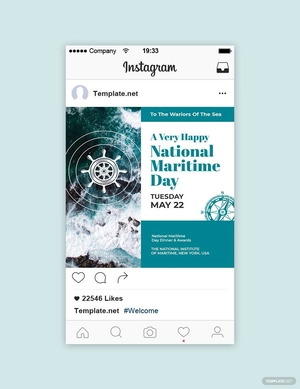 National Maritime Day Instagram Post Template