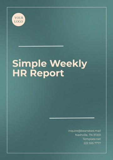 Free Simple Weekly HR Report Template to Edit Online