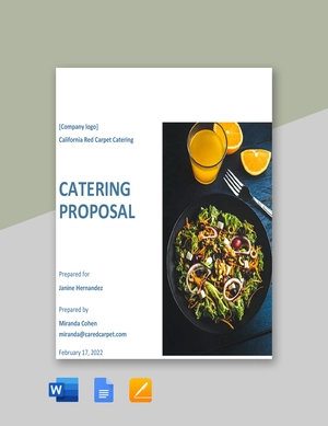 Sample Catering Proposal Template