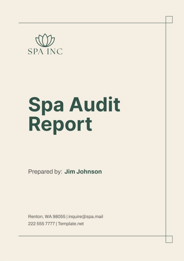Free Spa Audit Report Template