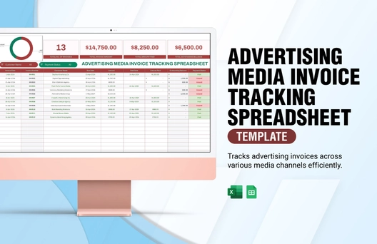 Advertising Media Invoice Tracking Spreadsheet Template