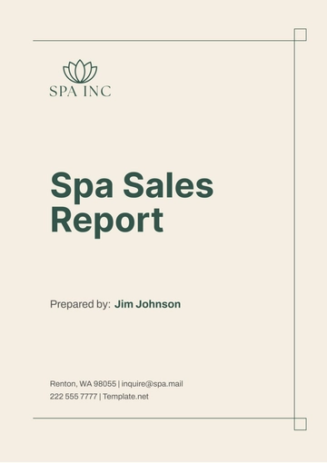 Free Spa Sales Report Template