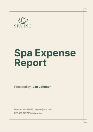 Free Spa Expense Report Template