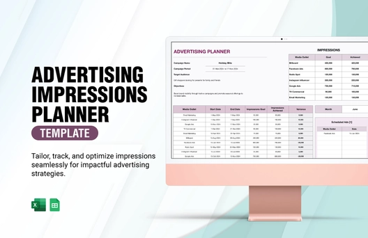 Advertising Impressions Planner Template