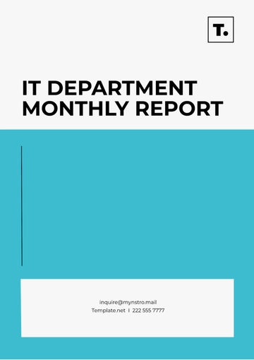 Free IT Department Monthly Report Template to Edit Online