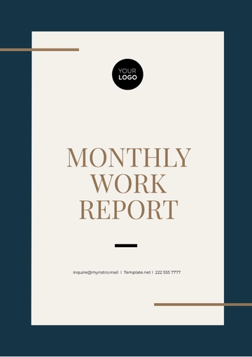 Free Monthly Work Report Template to Edit Online