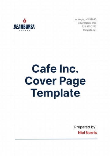 Free Cafe Cover Page Template to Edit Online