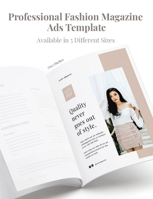 Professional Fashion Magazine Ads Template