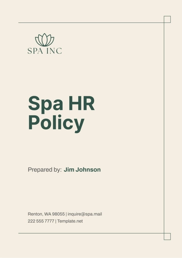 Free Spa HR Policy Template to Edit Online