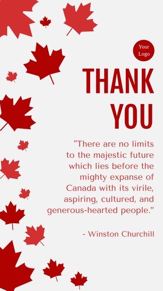 Free Thankyou Canada Day Quote Template to Edit Online