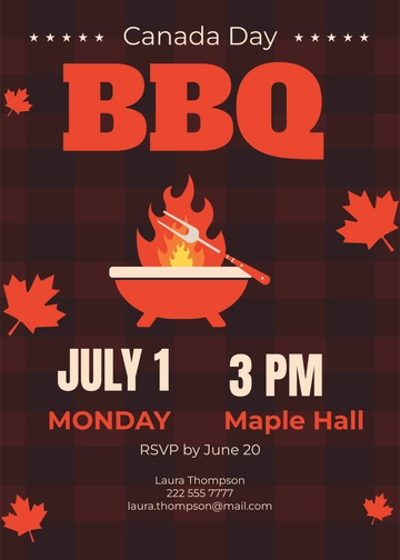 Free Canada Day BBQ Invitation Template to Edit Online