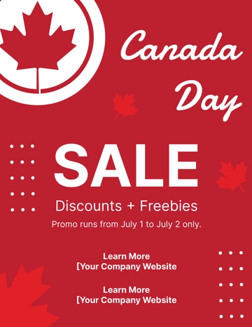 Free Canada Day Sale Template to Edit Online