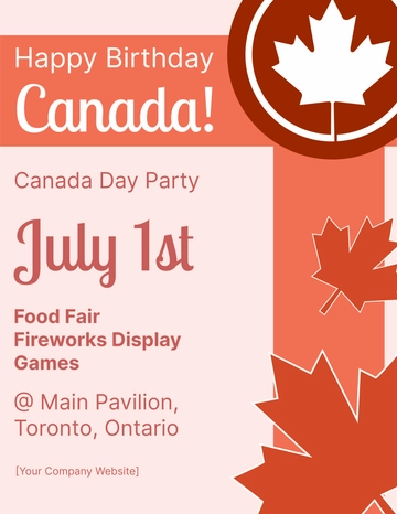 Free Canada Day Party Template to Edit Online