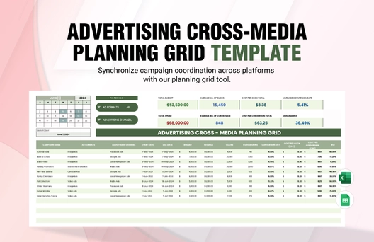 Advertising Cross-Media Planning Grid Template