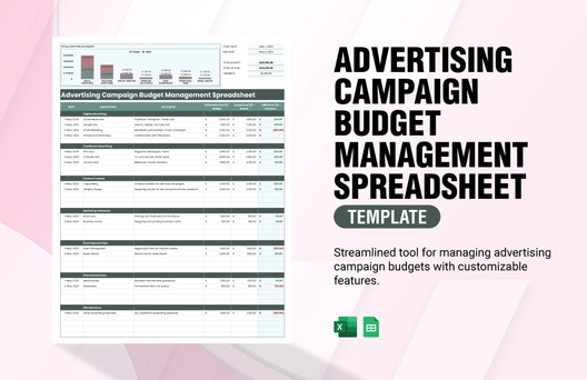 Advertising Campaign Budget Management Spreadsheet Template