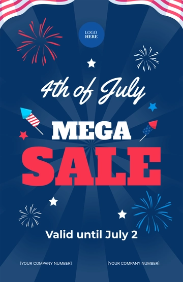 Free 4th of July Sale Poster Template to Edit Online