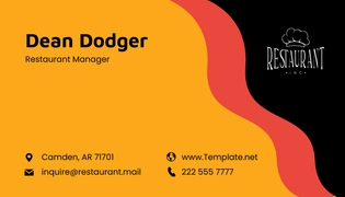 Free Restaurant Manager Business Card Template to Edit Online