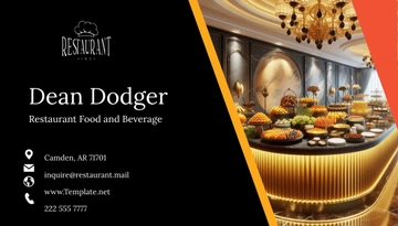 Free Restaurant Food and Beverage Business Card Template to Edit Online