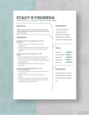 Financial Operations Manager Resume