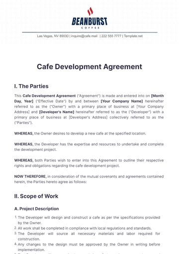 Free Cafe Development Agreement Template to Edit Online Free Cafe Development Agreement Template to Edit Online