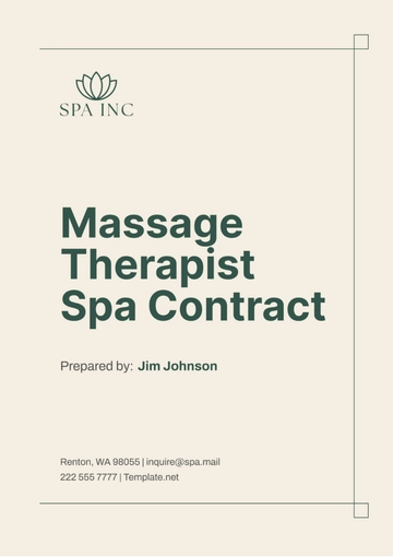 Free Massage Therapist Spa Contract Template