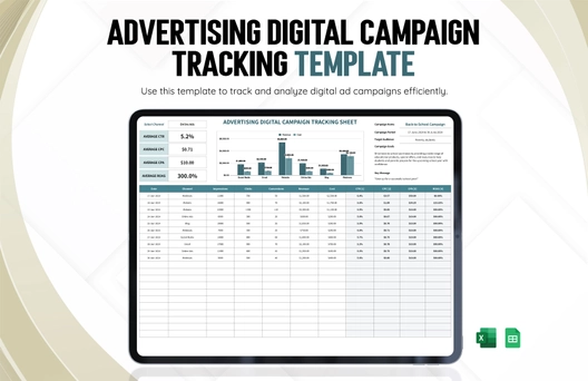 Advertising Digital Campaign Tracking Sheet Template
