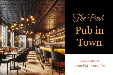 Free Pub Restaurant EDDM Postcard Template to Edit Online