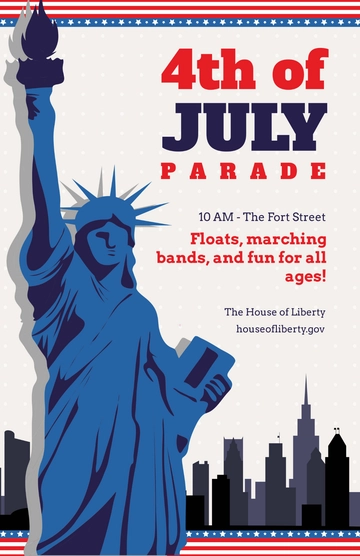 Free 4th of July Parade Poster Template to Edit Online