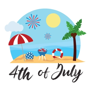 Free July 4th Beach Clipart Template to Edit Online