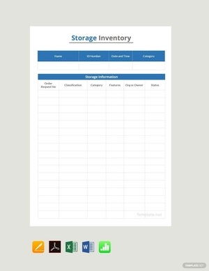 Storage Inventory Template Storage Inventory Template