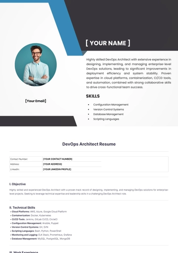 Free DevOps Architect Resume to Edit Online