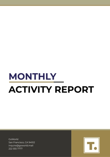 Free Monthly Activity Report Template to Edit Online