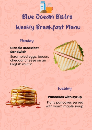 Free Weekly Breakfast Menu Template to Edit Online Free Weekly Breakfast Menu Template to Edit Online