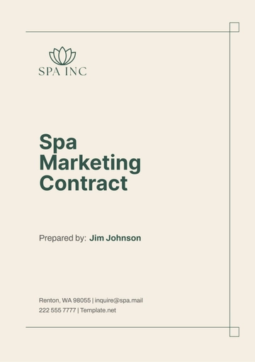 Free Spa Marketing Contract Template to Edit Online