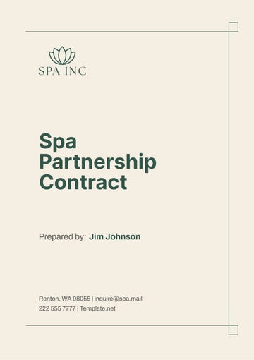 Free Spa Partnership Contract Template to Edit Online
