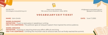 Free Vocabulary Exit Ticket Template to Edit Online Free Vocabulary Exit Ticket Template to Edit Online