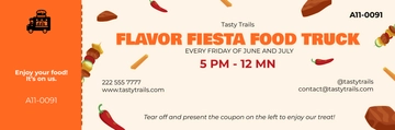 Free Food Truck Ticket Template to Edit Online