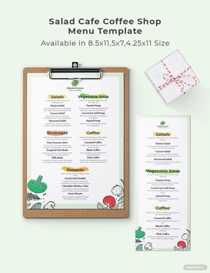 Salad Cafe/ Coffee Shop Menu Template
