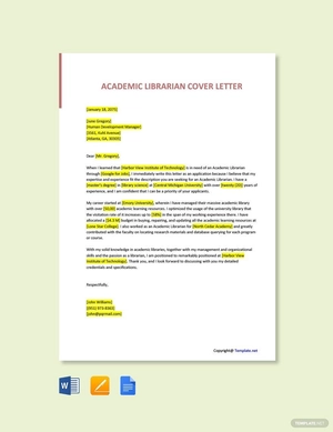Academic Librarian Cover Letter