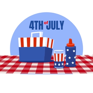 Free 4th of July Picnic Clipart Template to Edit Online