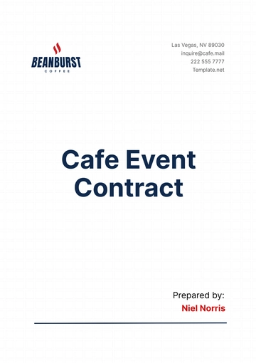 Free Cafe Event Contract Template to Edit Online