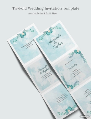 Tri-Fold Wedding Invitation Template