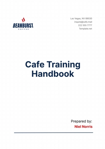 Free Cafe Training Handbook Template to Edit Online