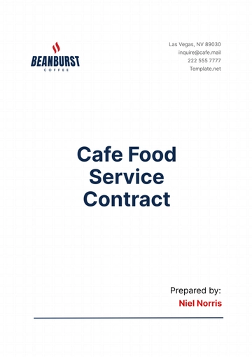 Free Cafe Food Service Contract Template to Edit Online