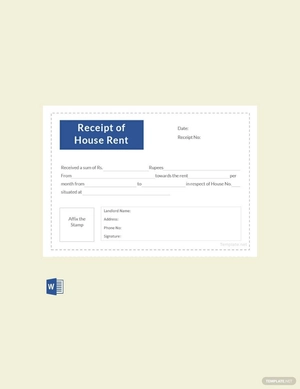 Receipt Template of House Rent