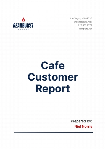 Free Cafe Customer Report Template to Edit Online