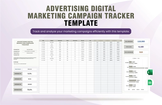 Advertising Digital Marketing Campaign Tracker Template