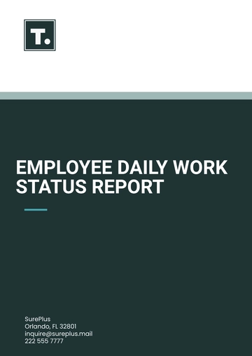 Free Employee Daily Work Status Report Template to Edit Online