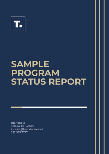 Free Sample Program Status Report Template to Edit Online